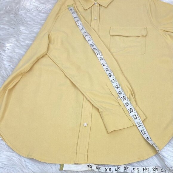 Everlane‎ Women's NWT Yellow Silk Relaxed Long Sleeve Designer Shirt 10/C46 - Picture 11 of 11